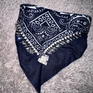 Navy blue bandana necklace with bling!💎